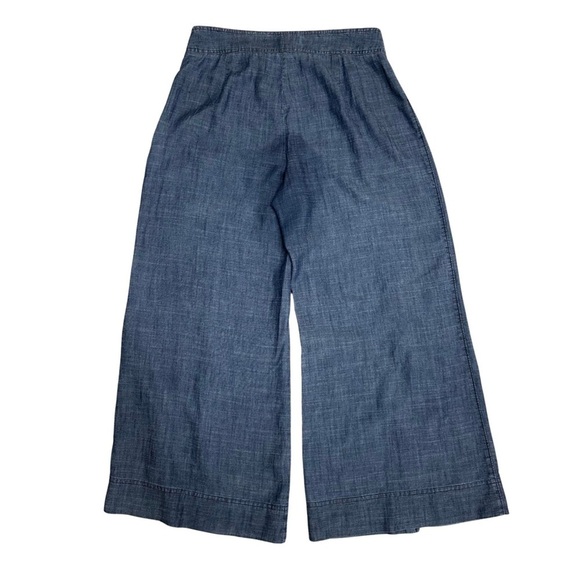 Trina Turk Front Slit Wide Leg Pants Chambray SZ 0  Linen Blend Coastal Beachy - Picture 8 of 8